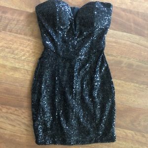 Sequin plunging bodycon dress